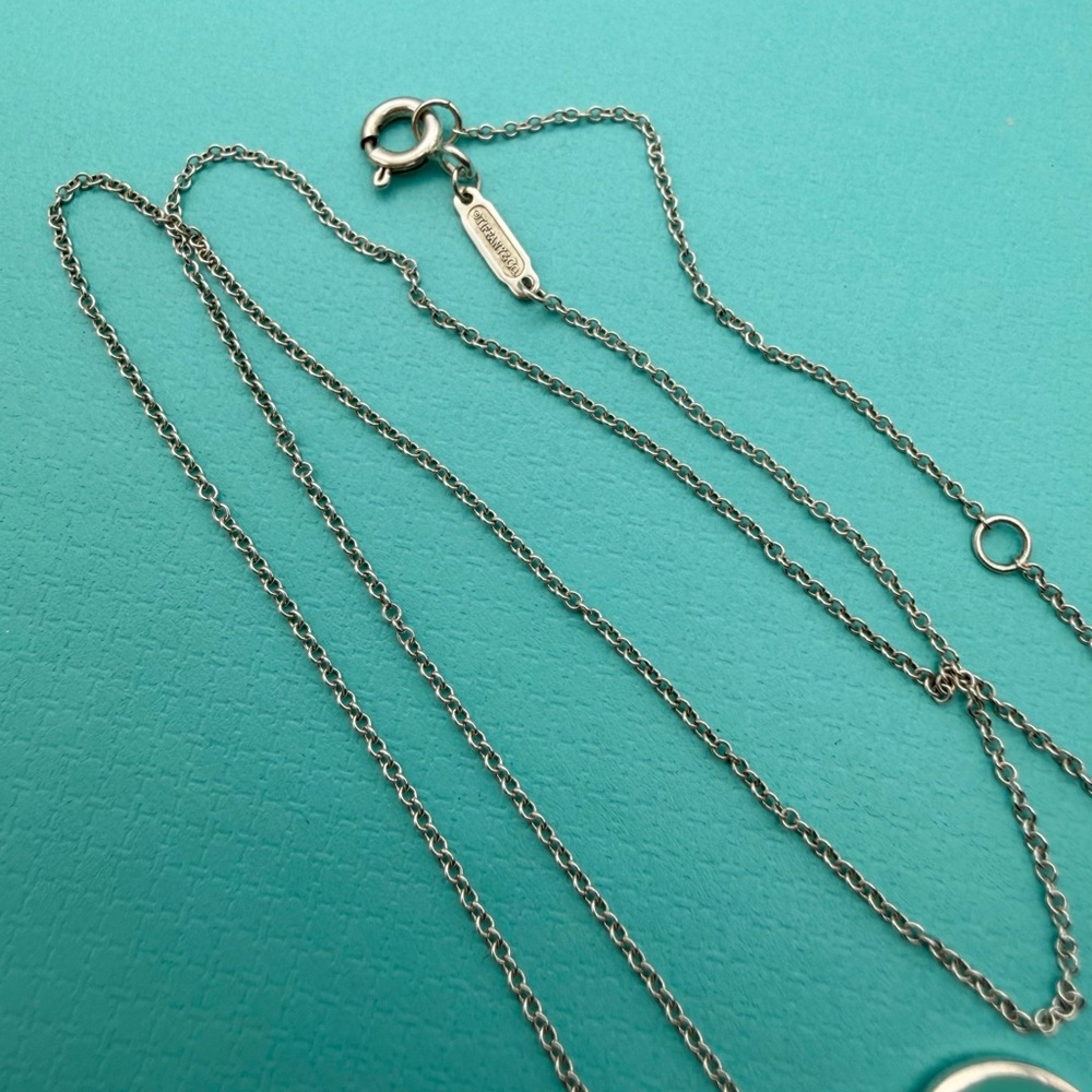 Tiffany & Co. 16-18” Adjustable Blue Enamel Double Rtt Small Hearts Necklace - Picture 7 of 9